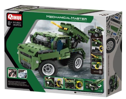 Camion armata RC de jucarie cu telecomanda si lansator de rachete 2 in 1,