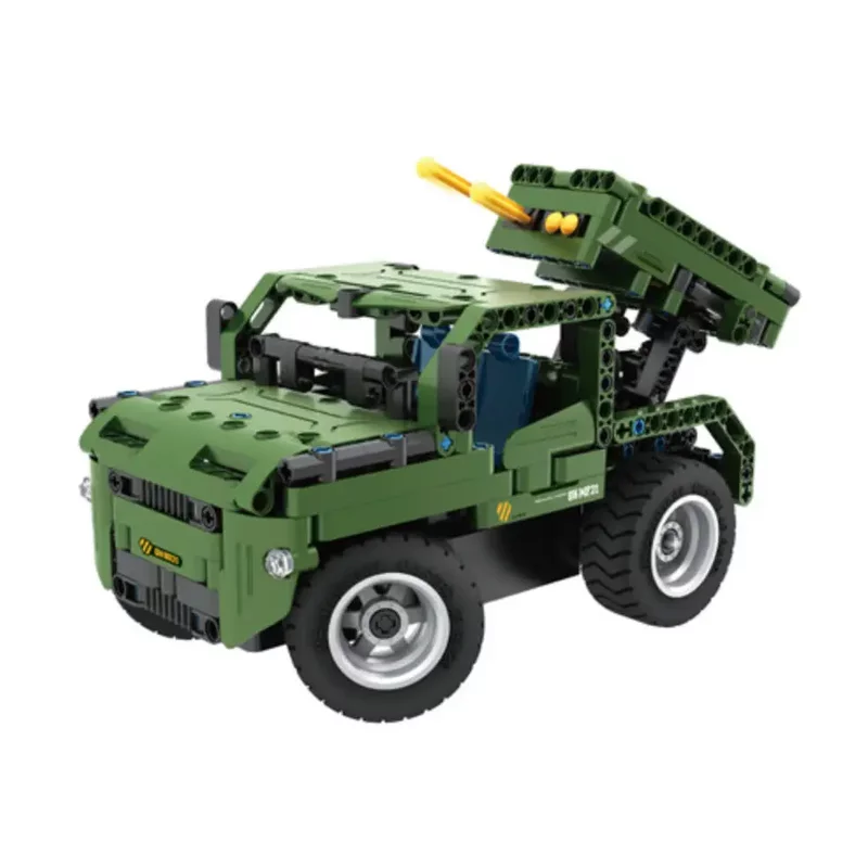 Camion armata RC de jucarie cu telecomanda si lansator de rachete 2 in 1,